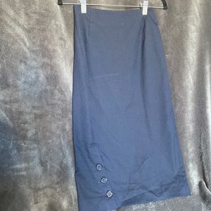 H&M long business pencil skirt-Navy Blue